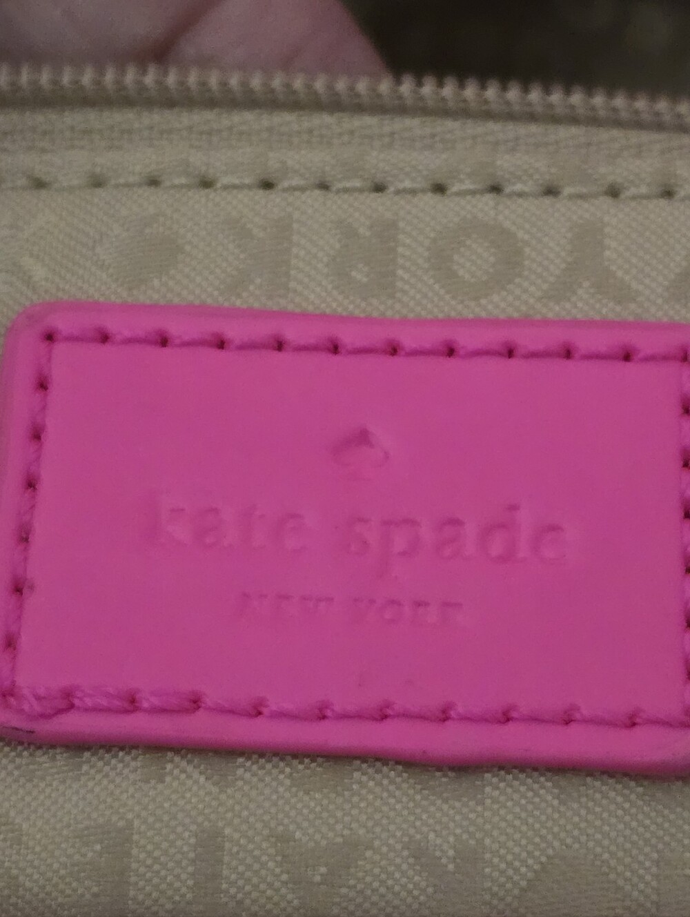 kate spade new york Molly Bikini Dot Large Tote in a vibrant neon pink patent - Picture 9 of 13